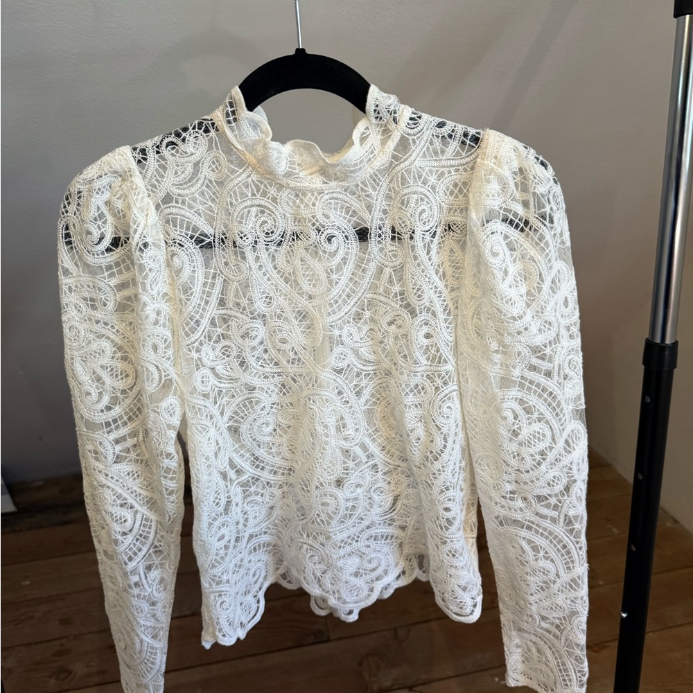 Vintage White Lace Women's Top